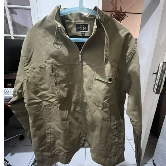 preloved Jaket Parka Pria Olive / Coklat Army | Casual Jacket | Kondisi Bagus