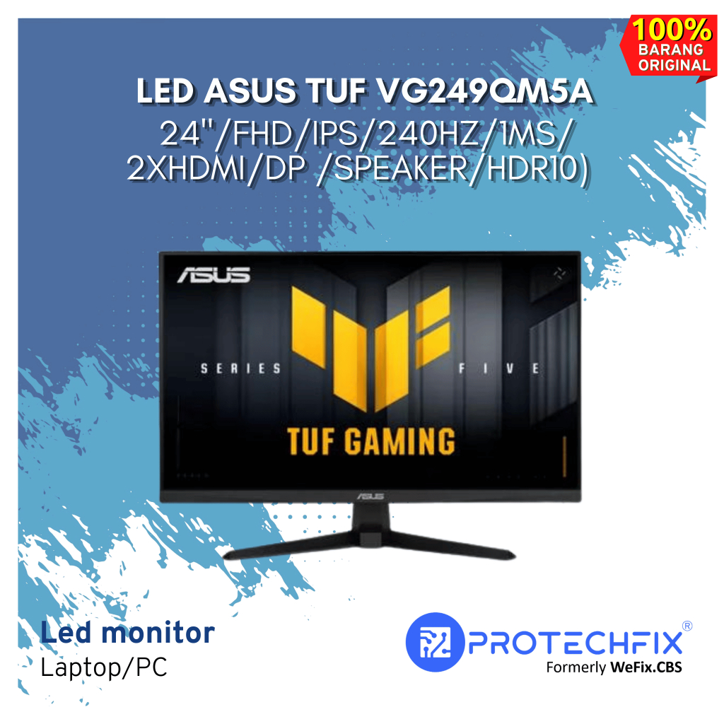 LED ASUS TUF VG249QM5A (24"/FHD/IPS/240Hz/1ms/2xHDMI/DP/Speaker/HDR10)