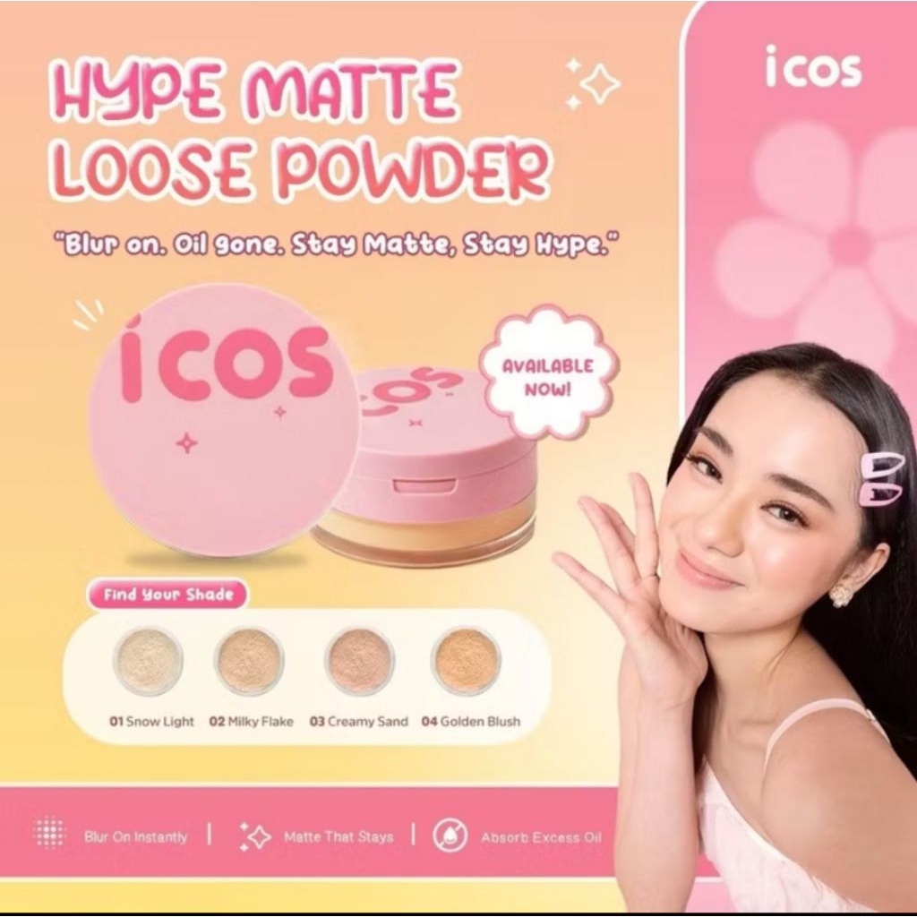 ICOS Hype-Matte Loose Powder || ICOS Bedak tabur|| Bedak tabur icos