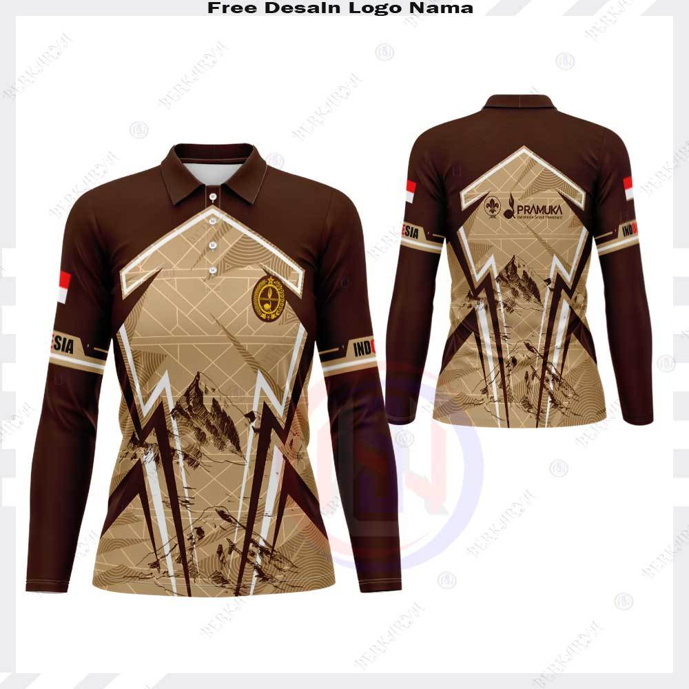 Baju Pramuka || Jersey Pramuka Wanita Kaos Polo Seragaman Pramuka Fullprint keren (Free Custom)