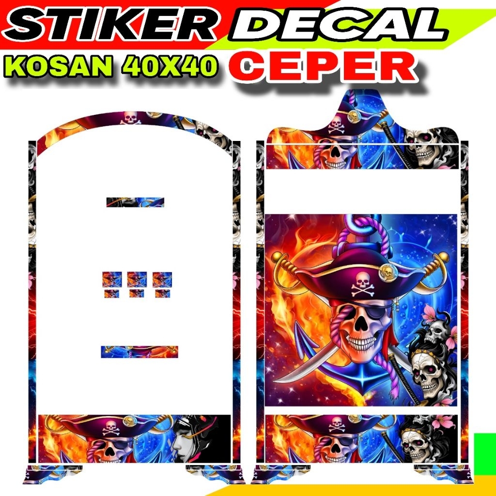 STIKER DECAL SANGKAR KOSAN CEPER UKURAN 40X40