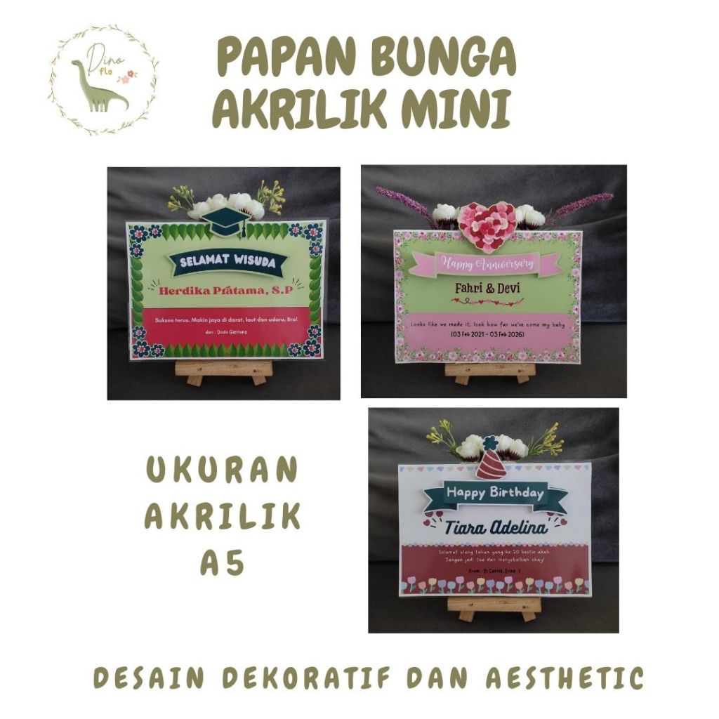 Papan Bunga Mini Akrilik