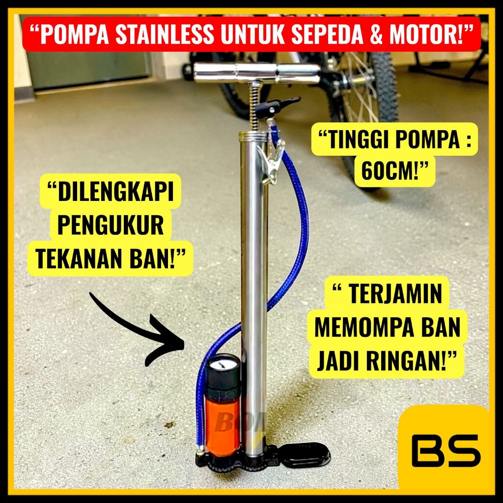 POMPA SEPEDA MOTOR SEPEDA FIXIE KOMPA BAN POMPA BAN ANGIN MANUAL