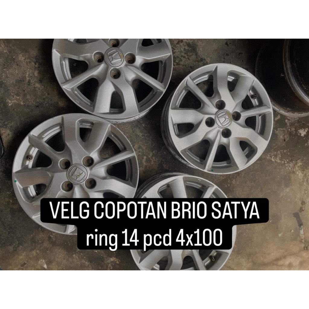 Velg original copotan Brio satya ring 14 pcd 4x100 siap pakai