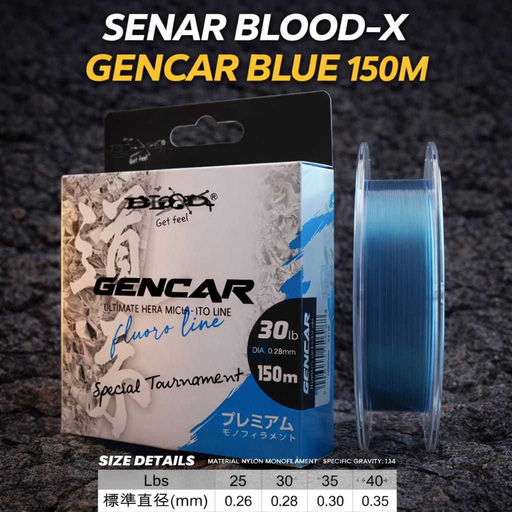 Senar Pancing Galatama Blood-X Gencar Biru Laut 150M