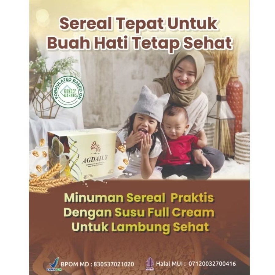 AG DAILY @15 gr - Minuman Sereal Praktis dengan Susu Full Cream