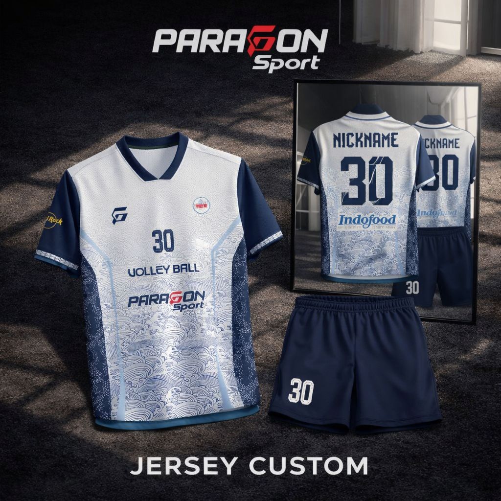 Kaos Jersey Volly Printing Baju Volley Custom Nama dan Nomor Punggung Bisa Satuan