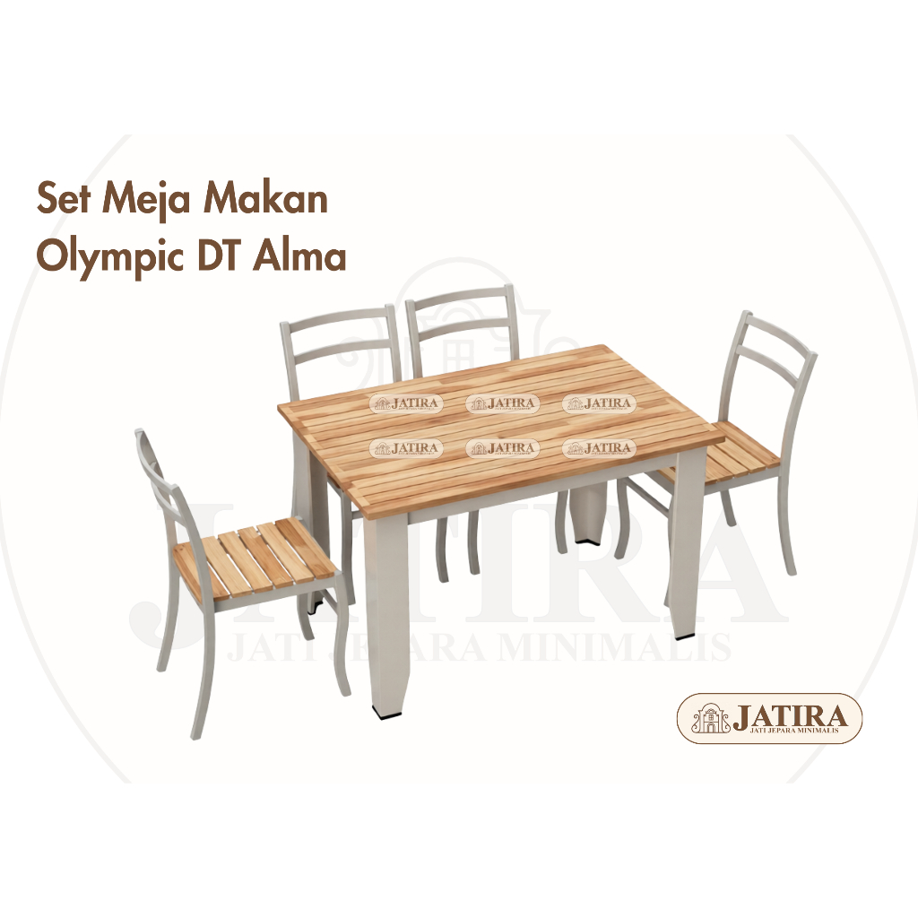 Set Meja Makan Olympic DTM Alma | Meja Makan Kayu Olympic Murah Palembang