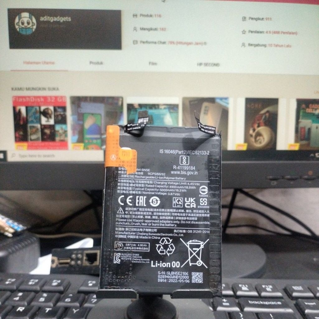 Baterai Xiaomi Redmi Note 11 Pro 4G/5G BN5E - Copotan Original Garansi 1 Bulan