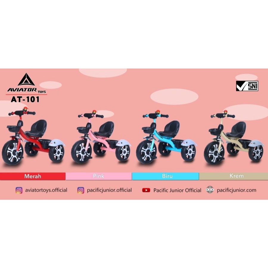 Sepeda Anak Roda 3 Tiga Tricycle Aviator AT 101