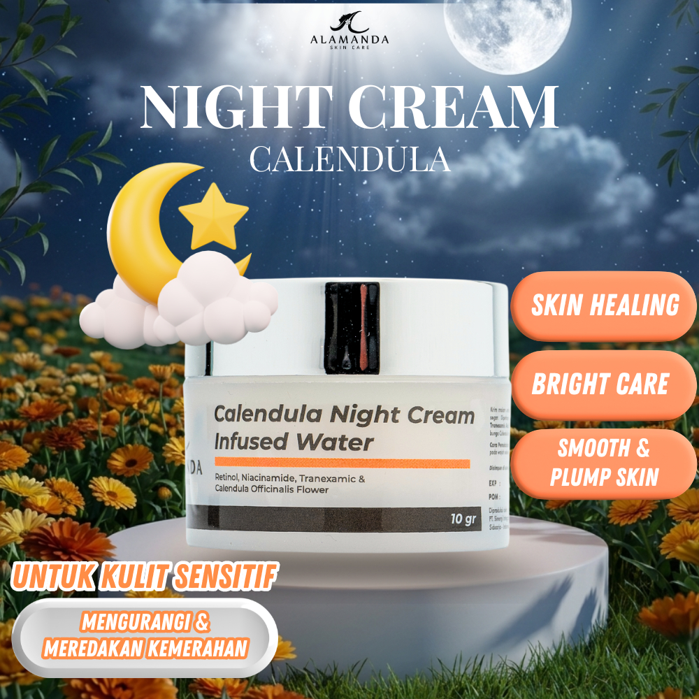 [ Calendula ] Night Cream Infused Water Alamanda Skincare