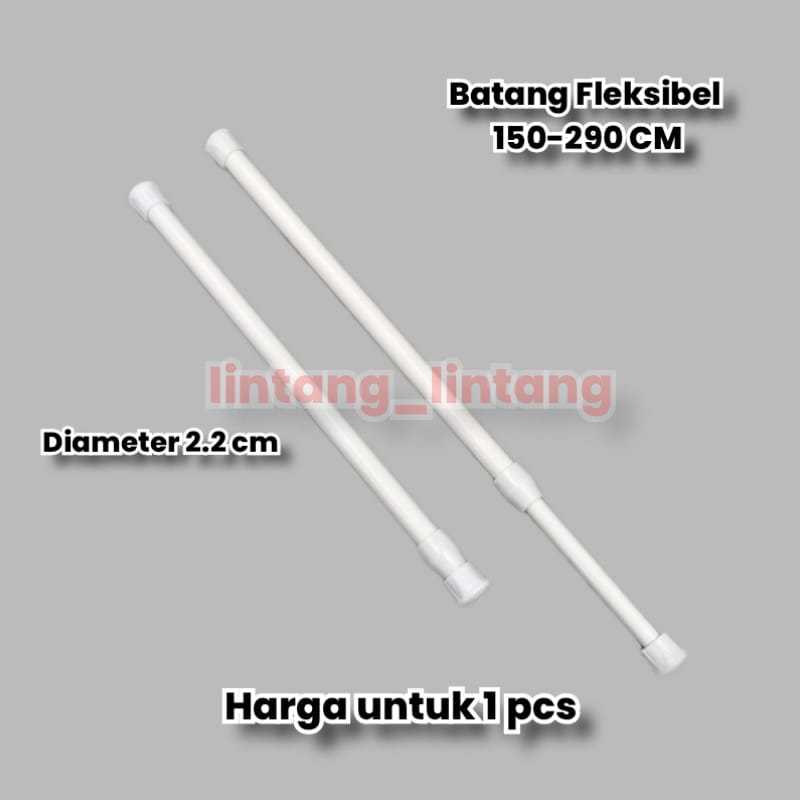 tiang fleksibel 150cm-290cm/tiang gorden fleksibel/tiang pembatas ruangan/penyekat/ tongkat gorden/ 
