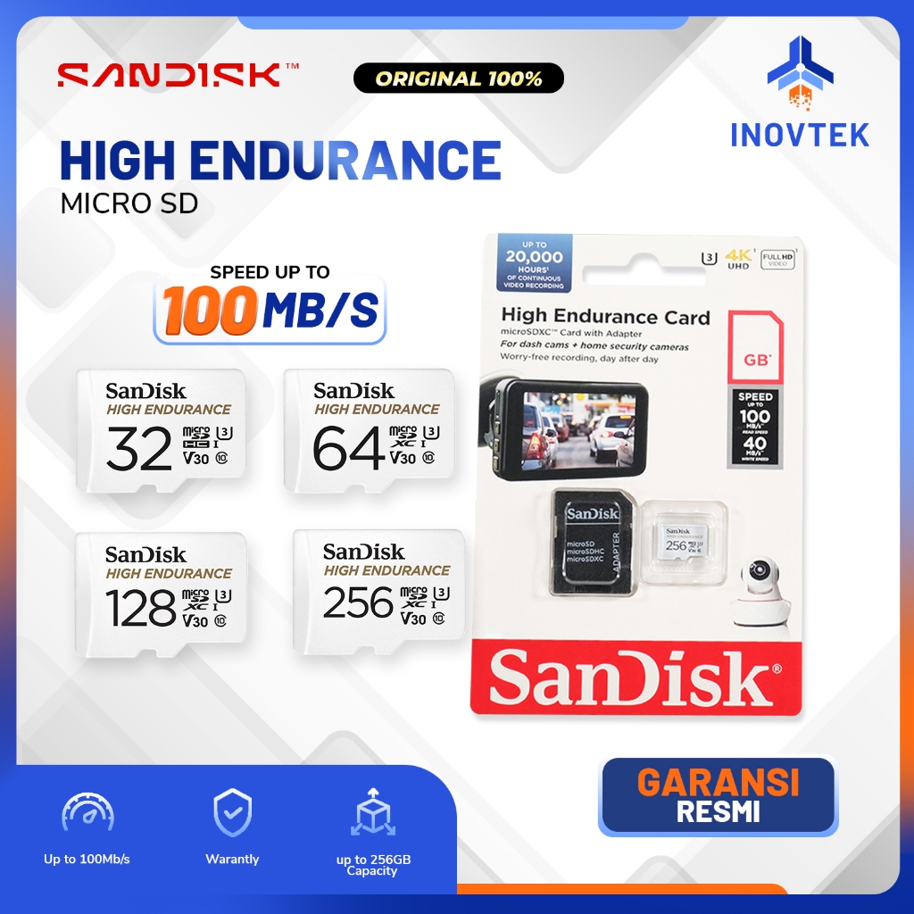 Sandisk High Endurance MicroSD Card 32GB 64GB 128GB 256GB