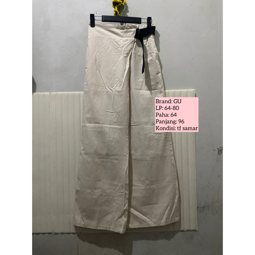 Preloved Celana Kulot Jeans Wanita Putih BW GU Korean Style branded