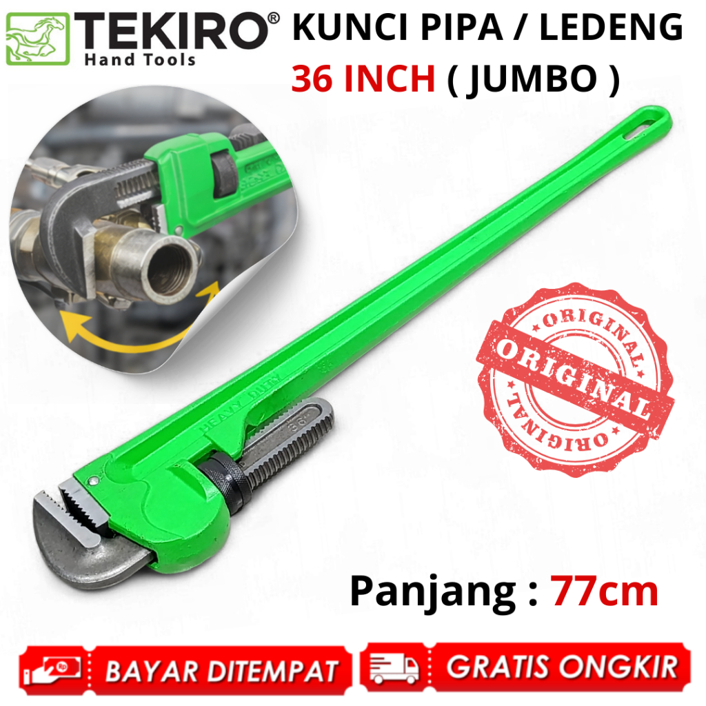 TEKIRO Kunci Pipa Ledeng 36 Inch BESAR Pipe Wrench Pas Kunci Stillson Bahan Baja Kuat Serbaguna