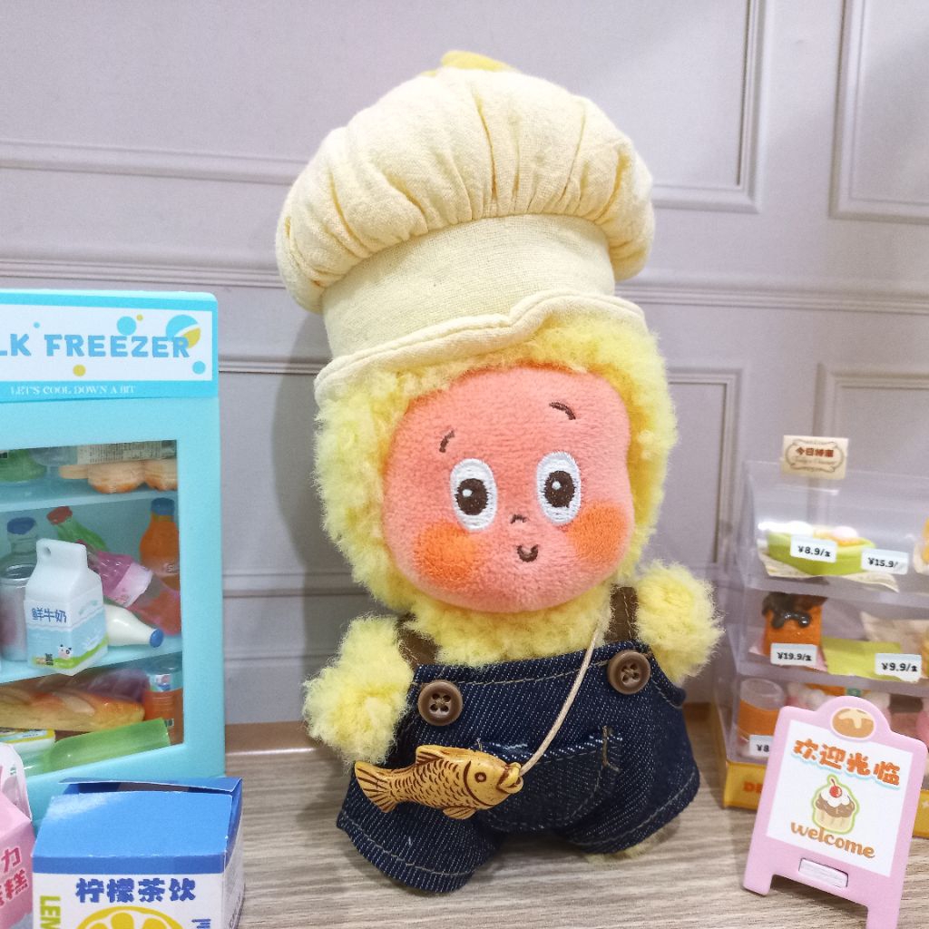 Baju boneka twinkle twinkle popmart / labubu outfit jumpsuit denim ikan