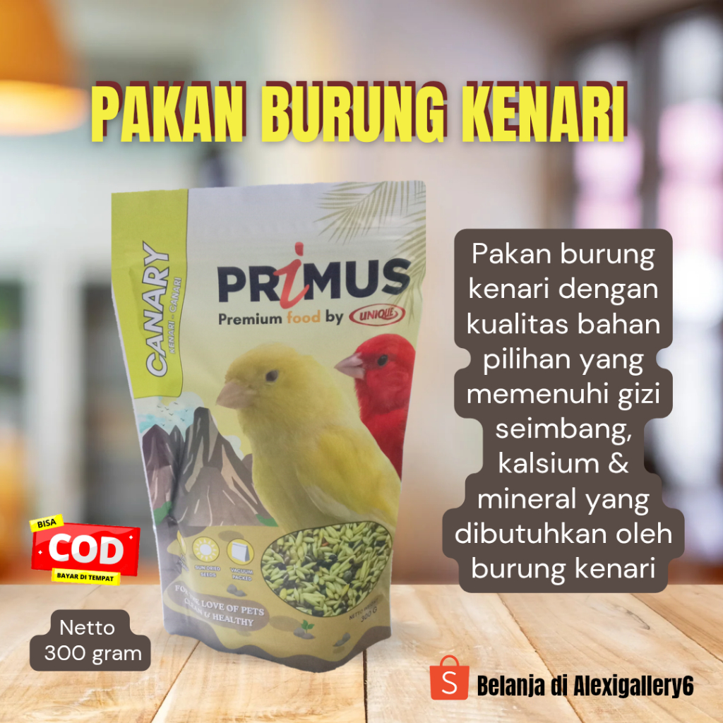 Makanan/pakan burung kenari PRIMUS kwalitas import 300gr gacor