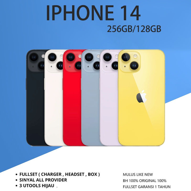 HP IPHONE 14/14PLUS 128GB 256GB Second Inter Good Condition No Minus No Refurbis No Rekondis HP14/14