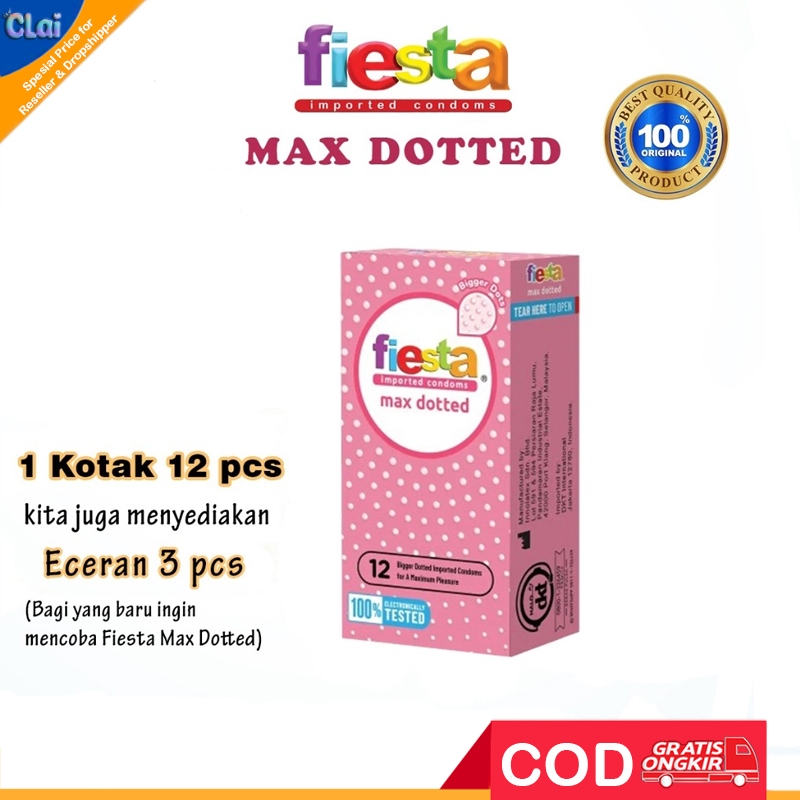 (clai)  Kondom Fiesta Max Dotted Condom Berbintil Bintil Bergerigi