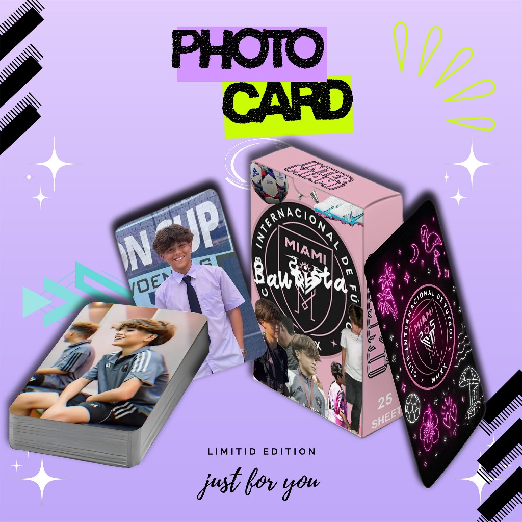 PHOTOCARD SET TERBARU BAUTISTA APABLAZA INTER MIAMI U13 PREMIUM 25 SHEET FREE BOX