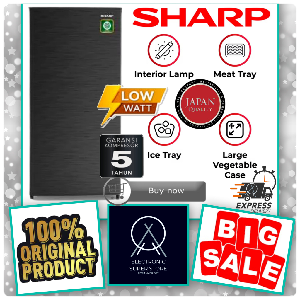 KULKAS SHARP SJ-N182N SJN182N SJ N182N KULKAS 1 PINTU SHARP EXTRA COOLING LEMARI ES 1 PINTU LOW WATT