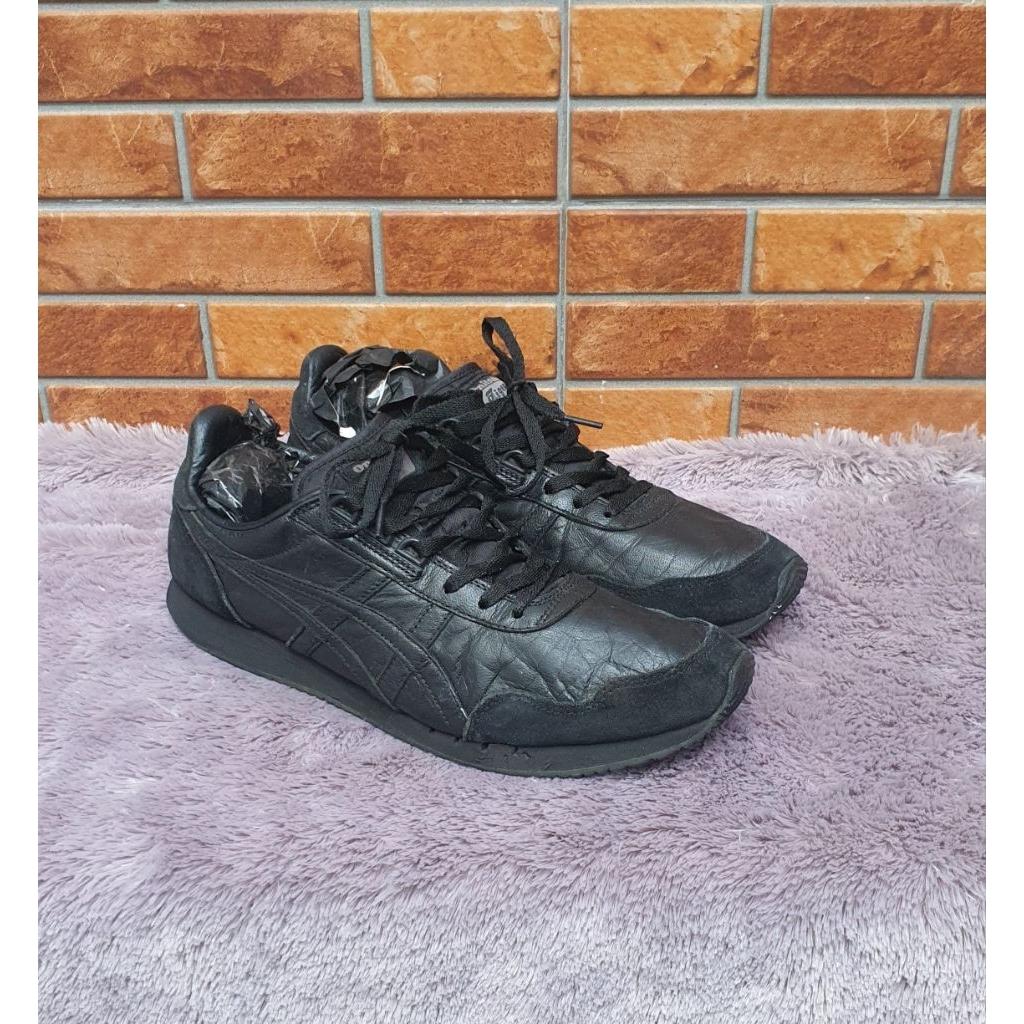 Onitsuka Tiger Full Black Kulit Second Ori 43.5