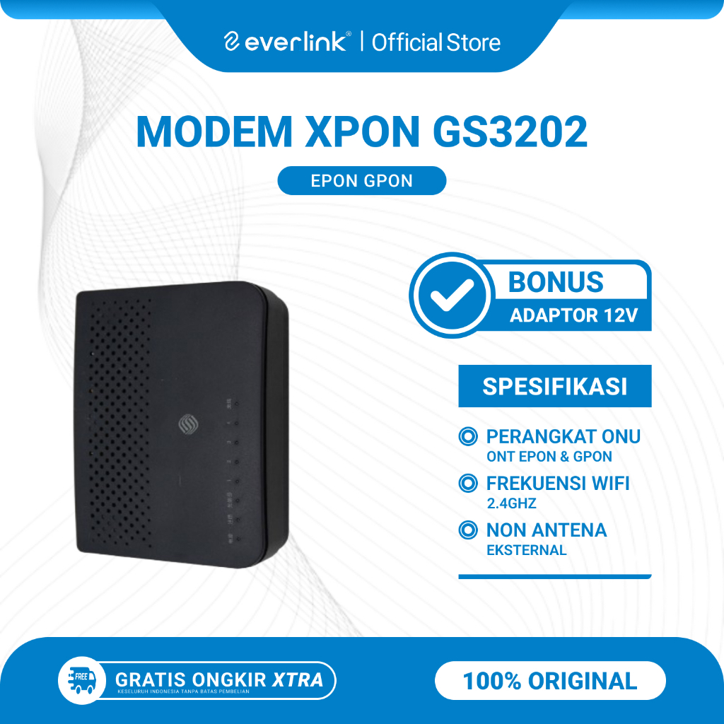 Modem GS3202 Ont Xpon Bisa Olt Gpon Epon Non Antena Bekas Original Bonus Adaptor