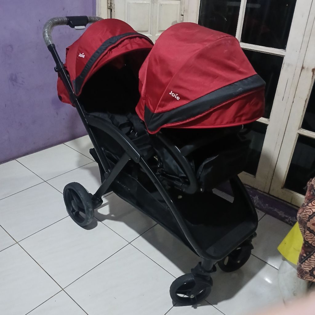 PRELOVED STROLLER JOIE EVALITE DUO, STROLLER BAYI TANDEM, STROLLER JOIE TANDEM,BAYI KEMBAR HITAM