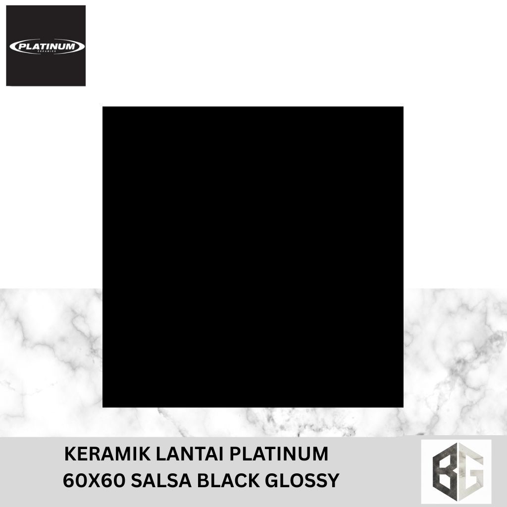 KERAMIK LANTAI PLATINUM Salsa Black Glossy 60x60