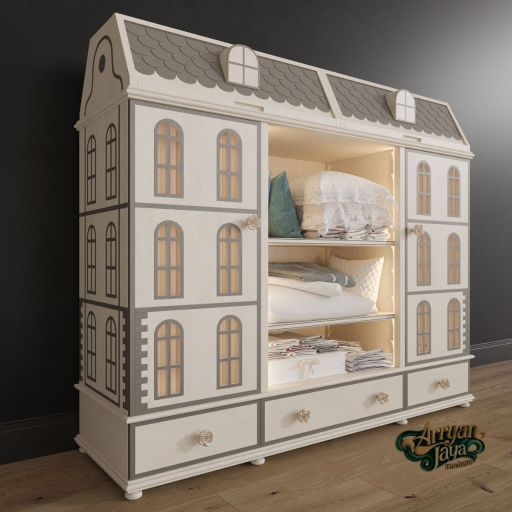 LEMARI PAKAIAN ANAK, LEMARI BAJU KAYU