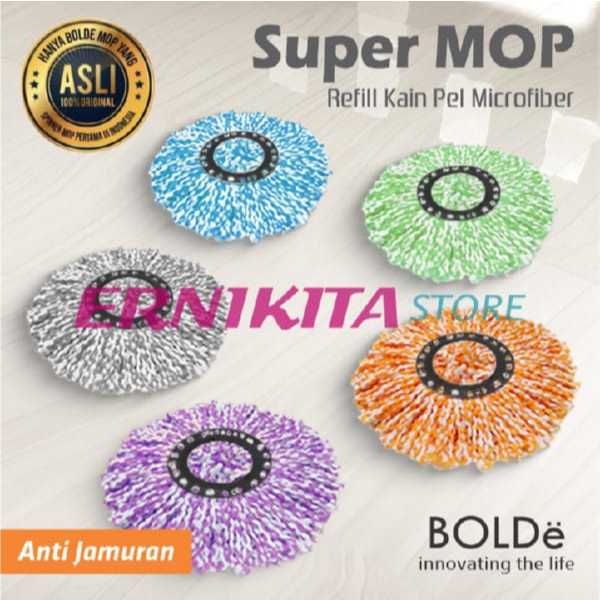 BOLDe KAIN PEL MICROFIBER SUPER MOP Refill Original Super Mop Serap Air Cepat Kering Anti Jamuran
