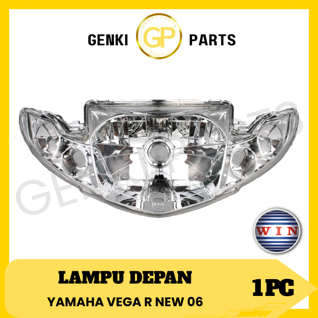 GENKI-PARTS/WIN-LAMPU-DEPAN/REFLEKTOR/HEADLAMP/HEADLIGHT/MOTOR/YAMAHA/VEGA-R-06/NEW/2006-2008/GRADE-