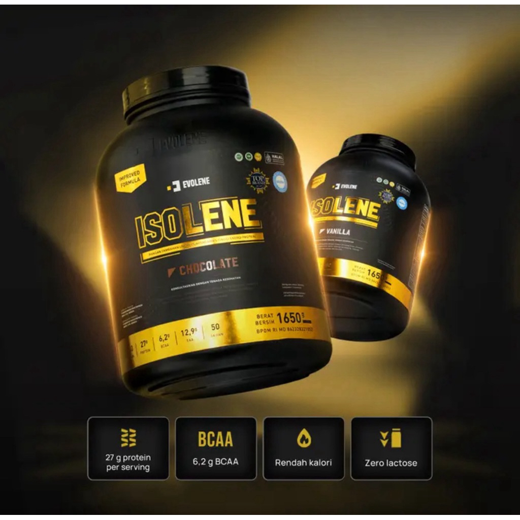 evolene isolene 50serv whey protein isolate isolene 50sachet BPOM