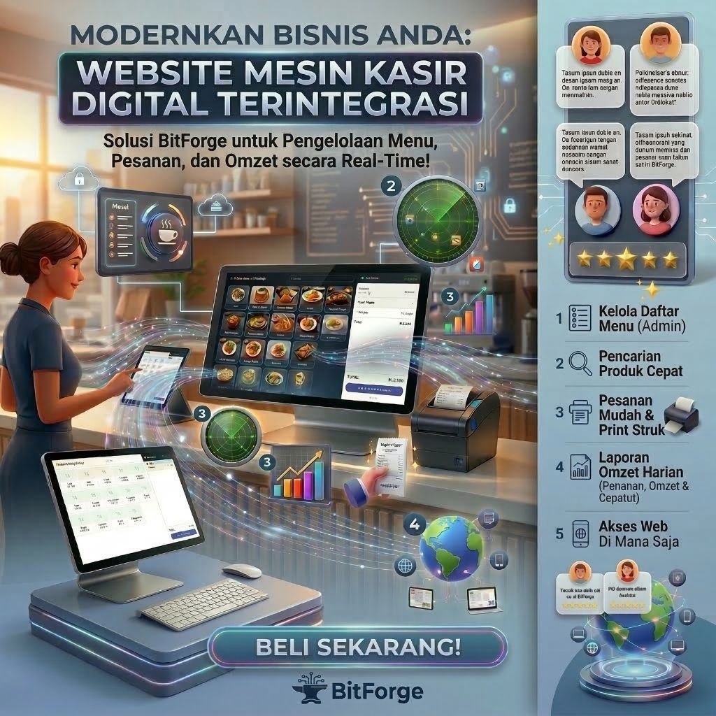 Software Kasir Online BitForge - Mesin Kasir Digital POS Berbasis Web Siap Pakai Untuk Cafe Retail &