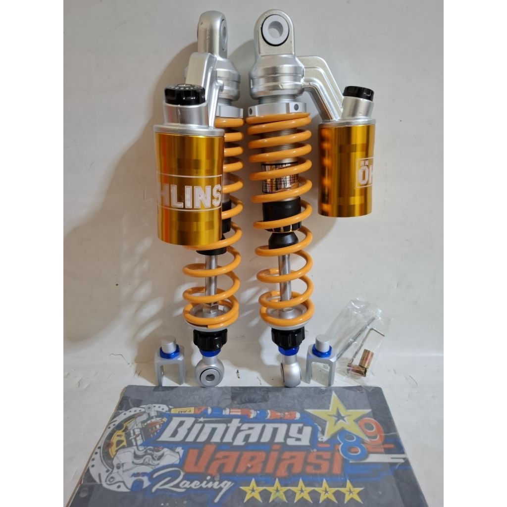 NEW DOUBLE SHOCK ~ SHOCKBREAKER COPY 0H£NS MODEL EXTREME YELLOW SERIES DOUBLE TABUNG ATAS UK 280MM -