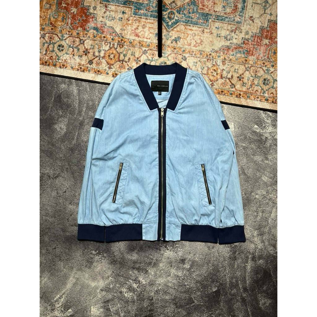 Kai-aakmann Varsity Jacket Navy Sky blue