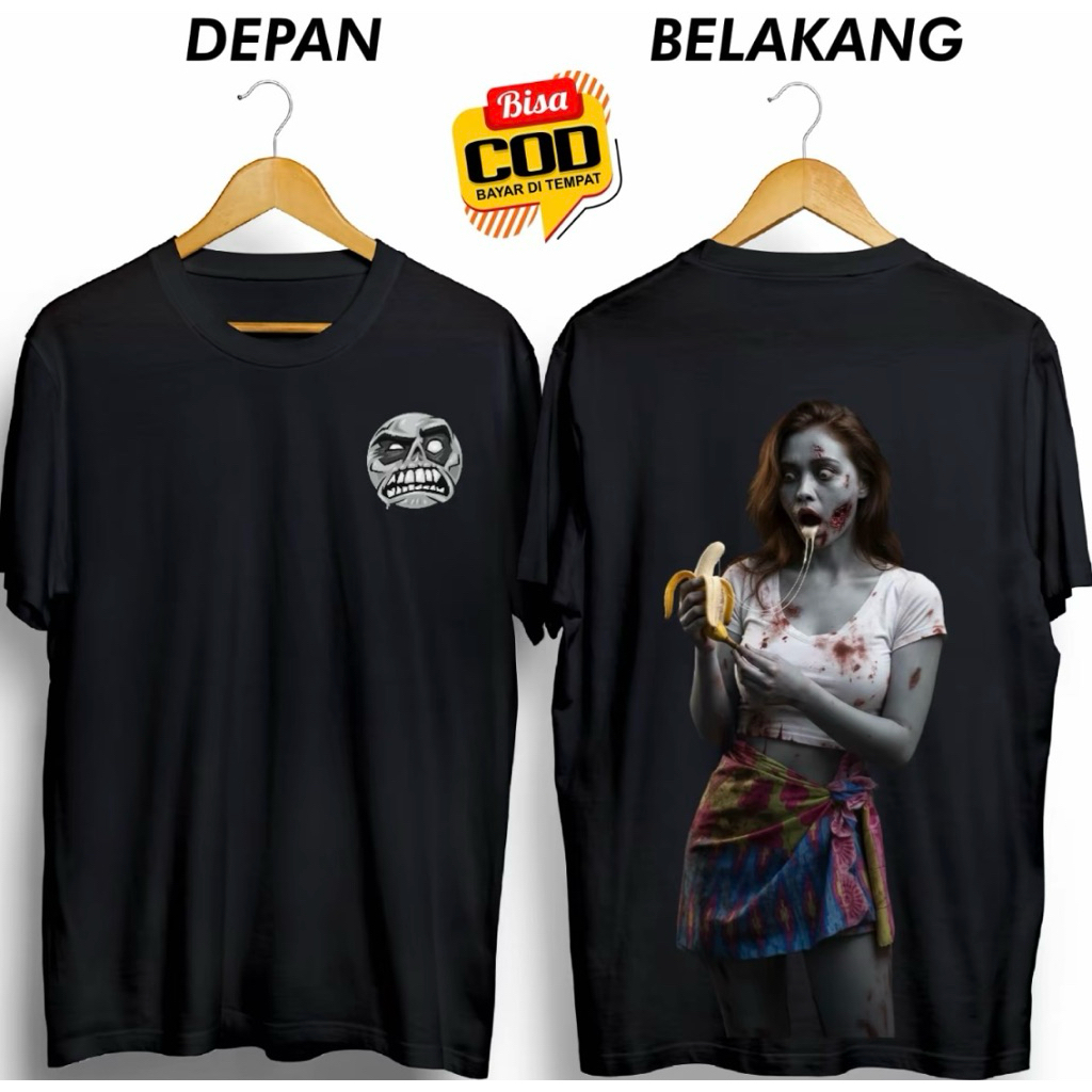KAOS DISTRO PRIA HANTU CEWE PEGANG PISANG SEKSI