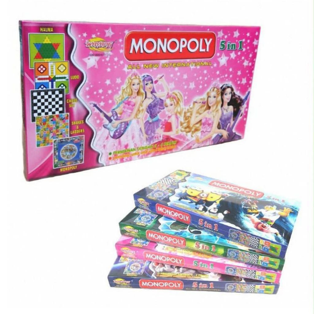 MAINAN MONOPOLI INTERNATIONAL 5 in 1 GAMBAR KARAKTER | MAINAN MONOPOLI INTERNASIONAL 5 in 1 | MONOPO
