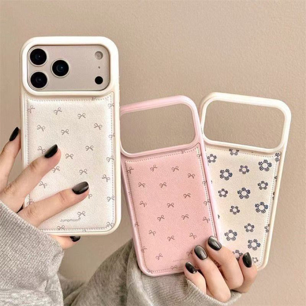 iPhone Case Ribbon Cute Korean Aesthetic Pink White Soft Case iPhone 17 Air Pro