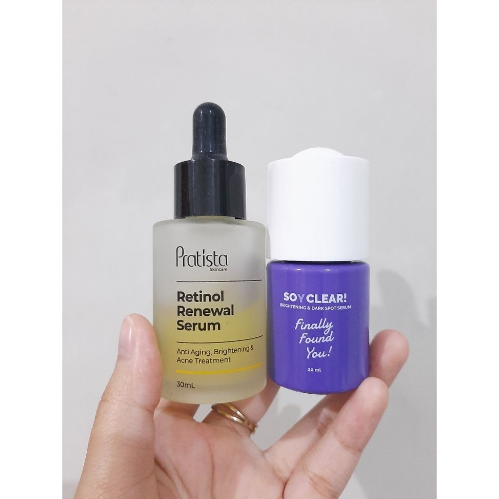 Finally Found You Soy Clear, Pratista Retinol Serum, Emina Lip Mask Preloved