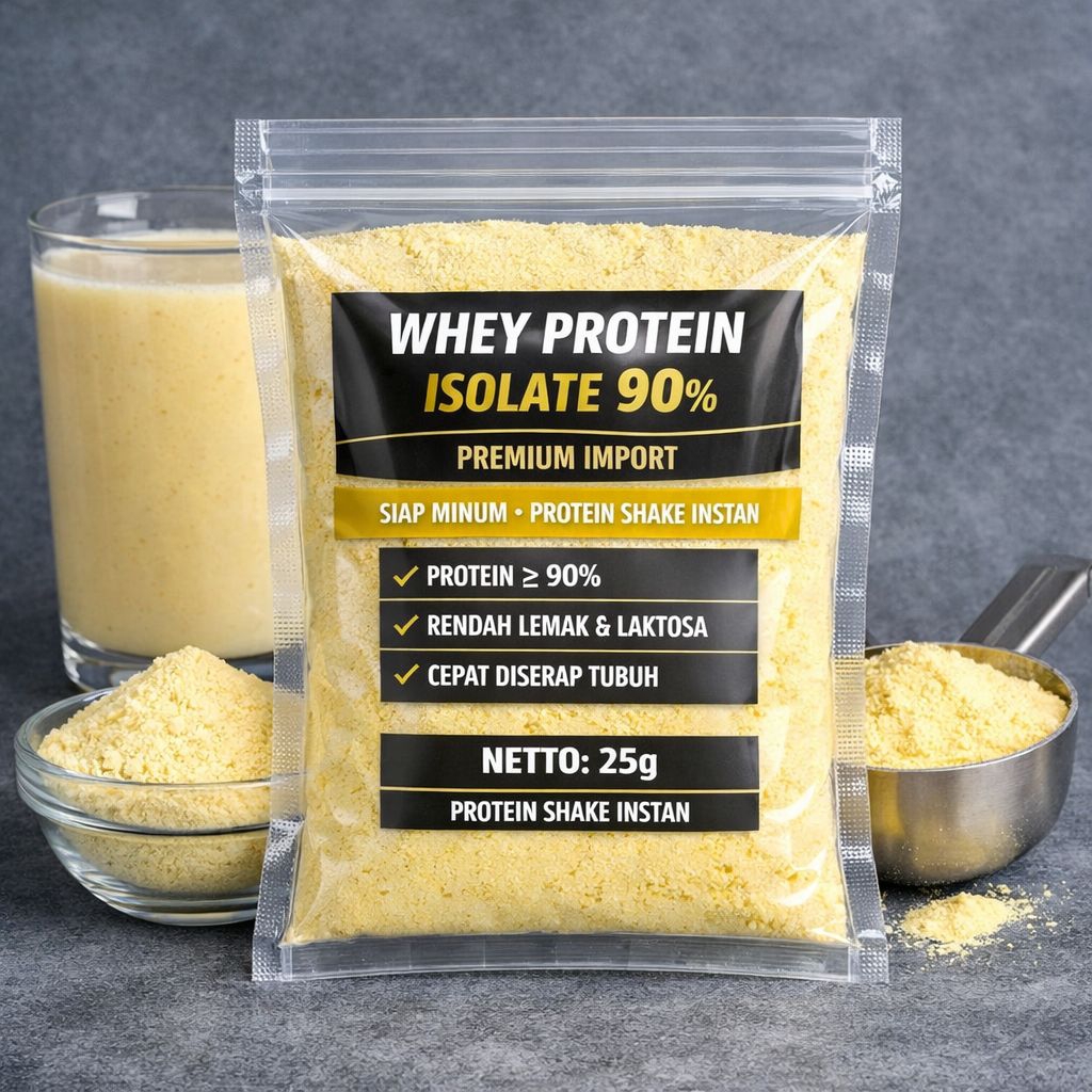 Whey Protein Isolate 90% – WPI90 - Premium Import – Suplemen Protein Tinggi – Per 25g
