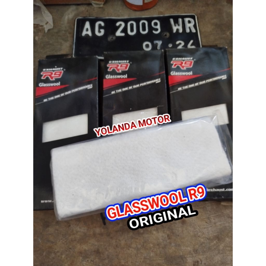 GLASSWOOL ORIGINAL R9 glaswol RACING  R9 ori gasbul tahan api tinggi kualitas Racing premium peredam