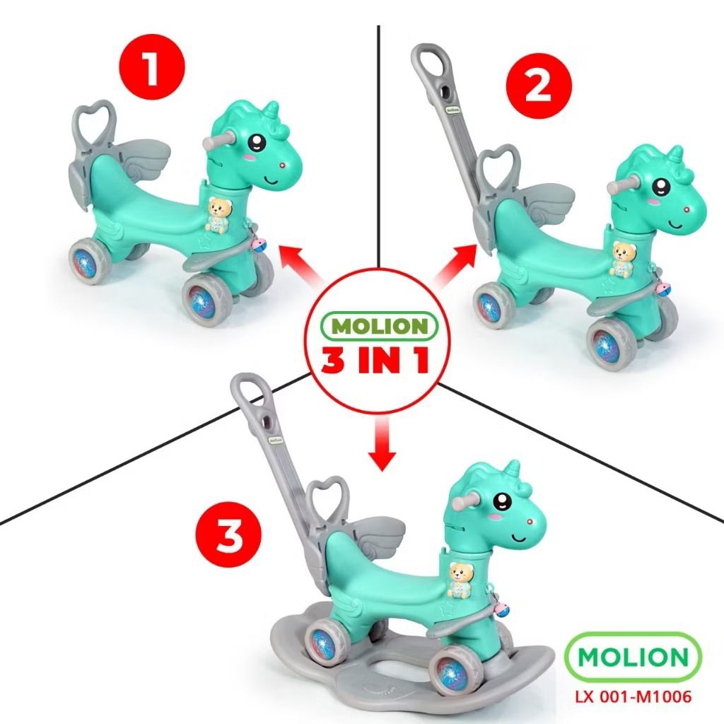 mainan kuda-kudaan anak/ rocking horse 3in1