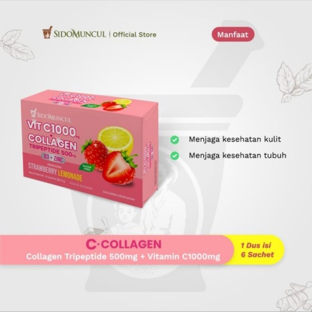 Minuman Serbuk Vitamin C Collagen Sidomuncul 1000mg