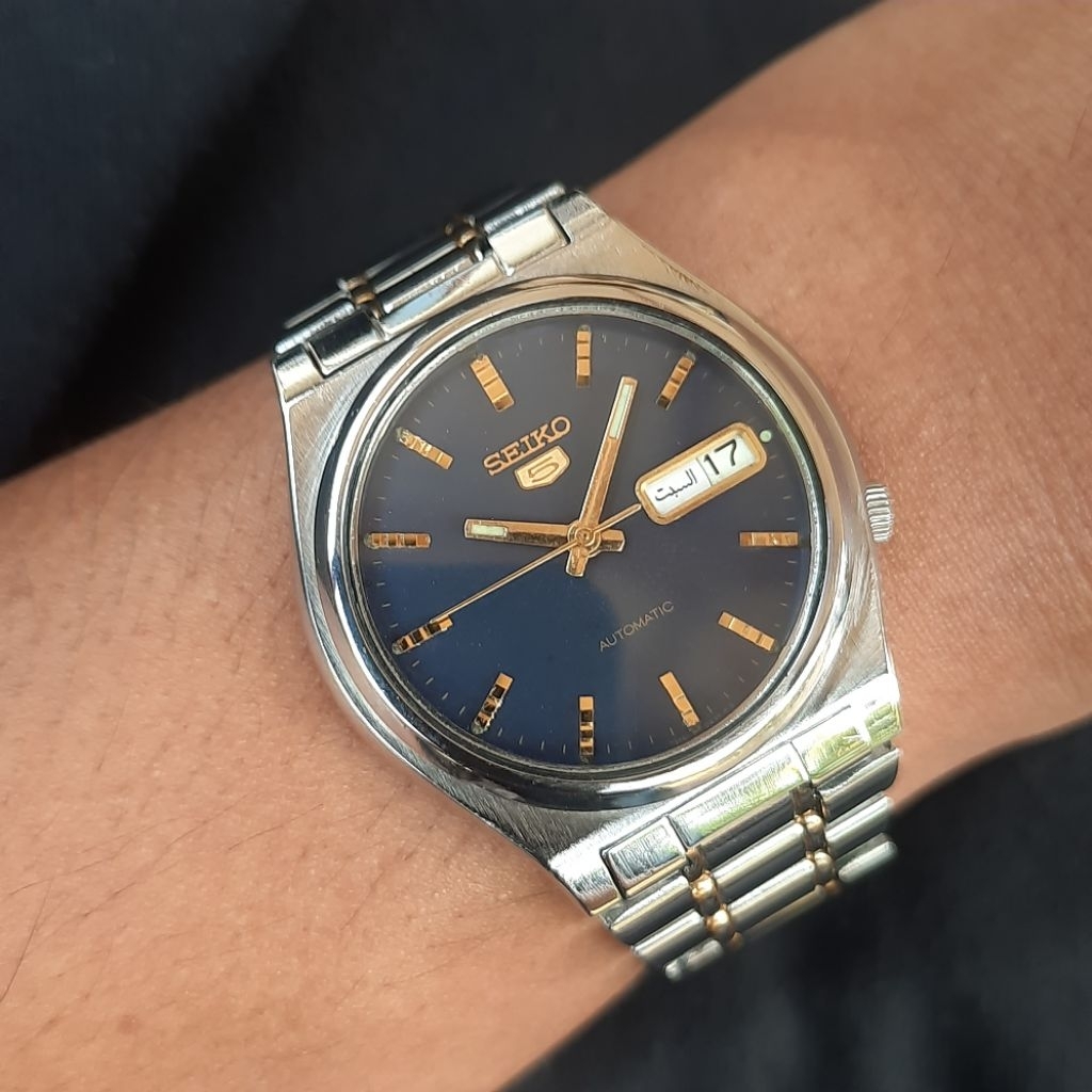 Seiko 5 7S26 Blue Dial Two tone Automatic 100% Original