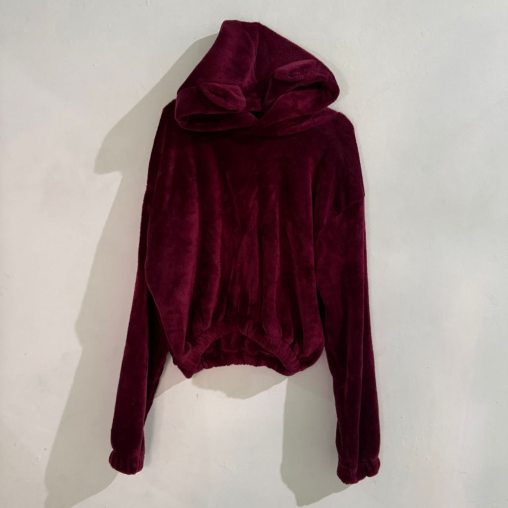 sweater crop sherpa magenta lotso