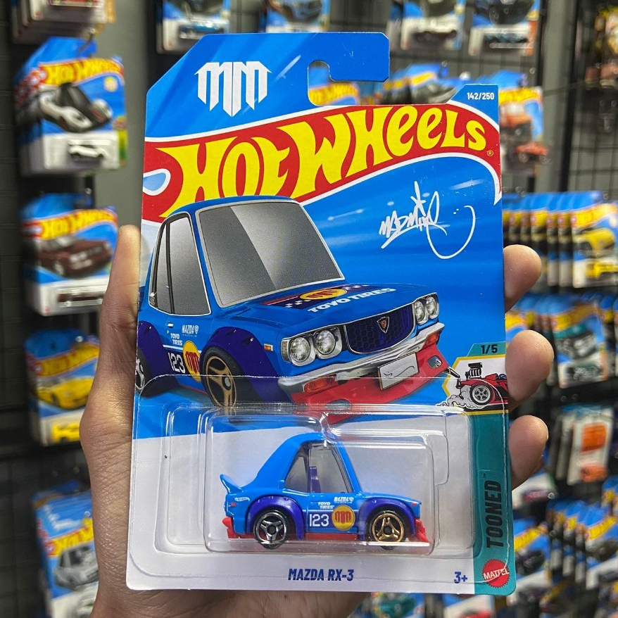 Hot Wheels Mazda RX 3 Tooned Mad Mike - Biru / BLue Lot F 2026