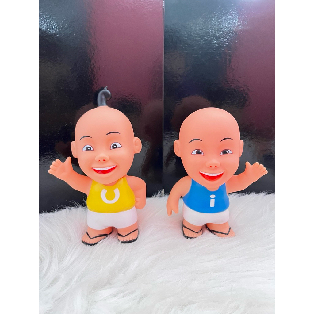 VS Mainan karet anak upin ipin ada lampu dan bisa bunyi