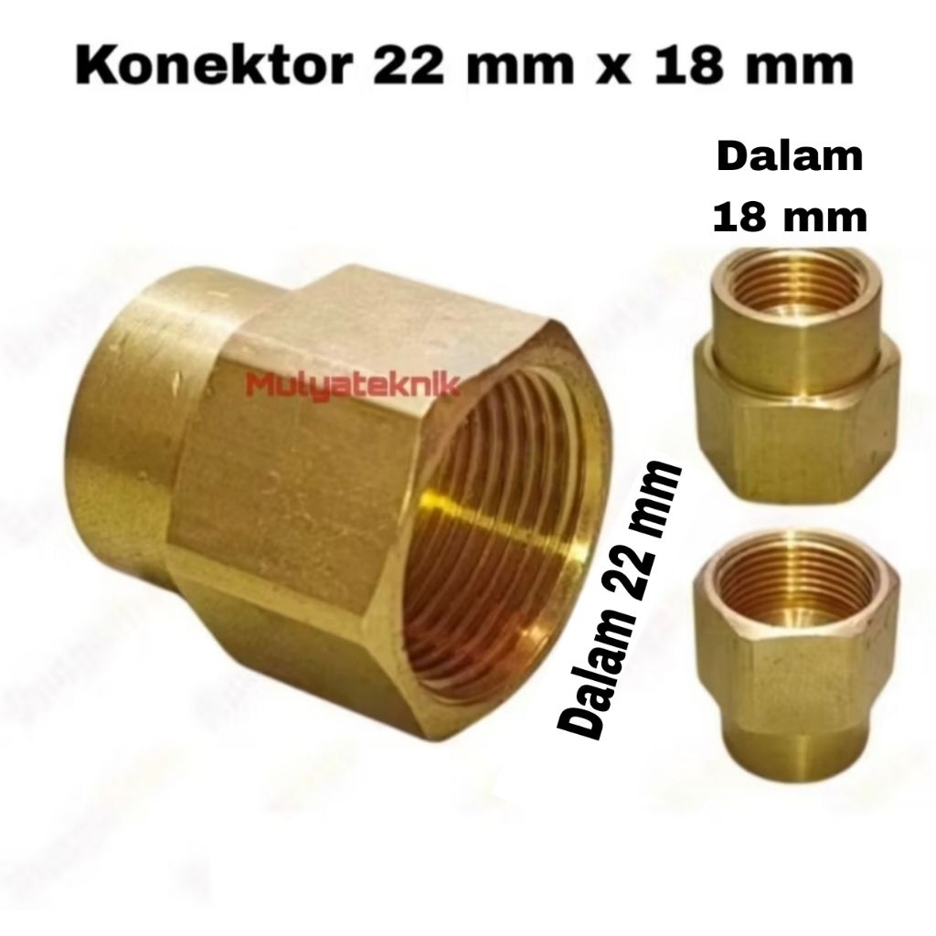 Konektor 22 mm to 18 mm Double nepel 22mm to 18mm sambungan selang jet cleaner 22 mm to 18 mm