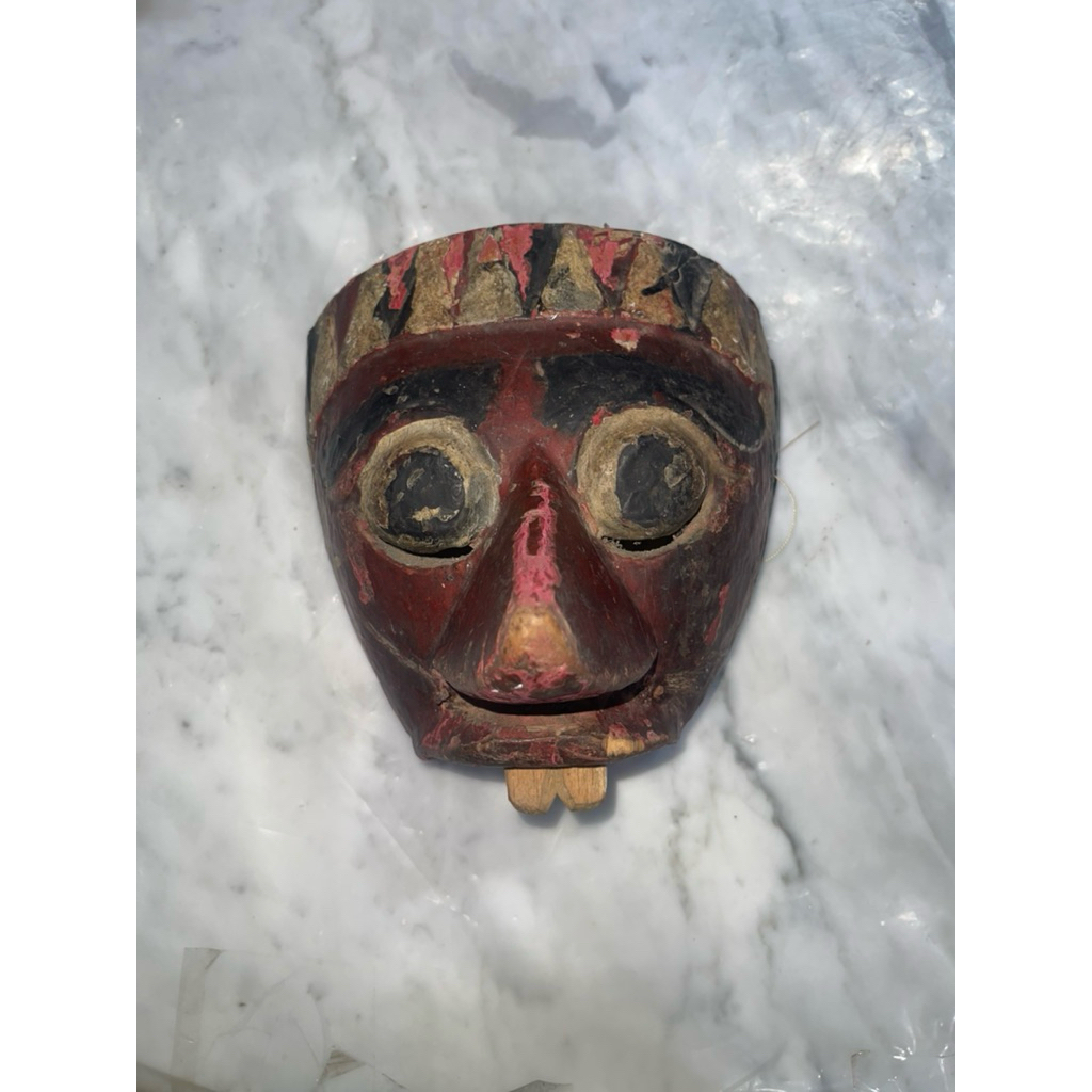 Topeng Panji Jawa Ukir Kayu Lawas Jadul Tua